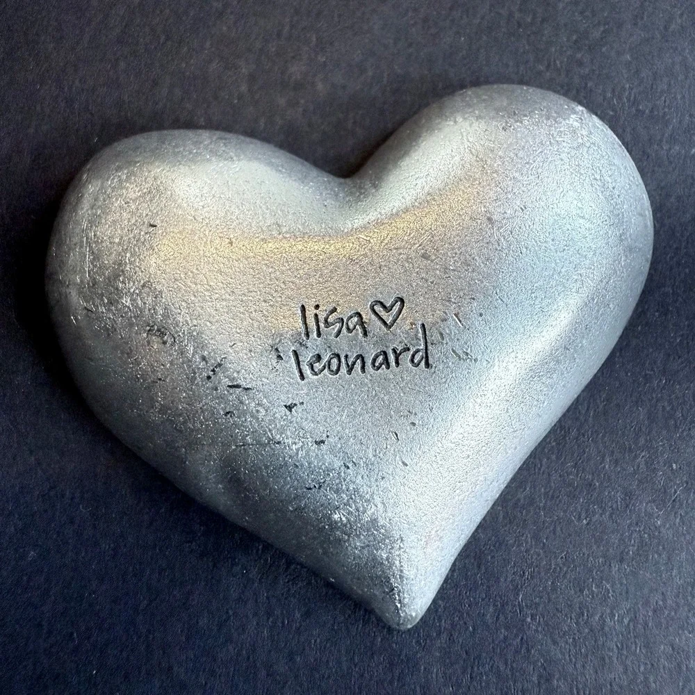 New Natural Life Gift Set Pewter Heart Trinket Dish Lisa Leonard Floral Friend